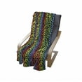 thumbnail image 4 of Leopard Print Soft Flannel Fleece Throw Blanket, Modernized Panther Leo Skin Wild Big Cats in Gradient Rainbow Tones Print, Cozy Plush for Indoor and Outdoor Use, 70" x 90", Multicolor, by Ambesonne, 4 of 6
