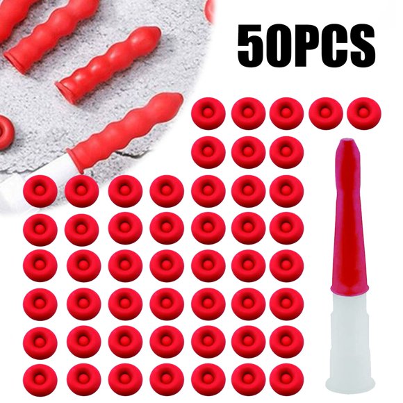 Glue Stick Tool Cap For Seal Caulking Tubes Caulk Sealer Caps For Caulk Silicone Roofing Cement Red Pack Of 50