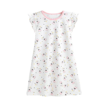 

EHTMSAK Infant Baby Toddler Child Children Kids Dress for Girl Summer Short Sleeve Sundress Fruit Dresses White 2Y-10Y 120