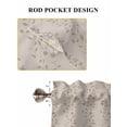 thumbnail image 6 of Beige Pink Floral Bathroom Window Curtain, Spring Flowers Light Filtering Coffee Kitchen Curtains, Bedroom Living Room Curtains 2 Panel 84"x54", 6 of 6