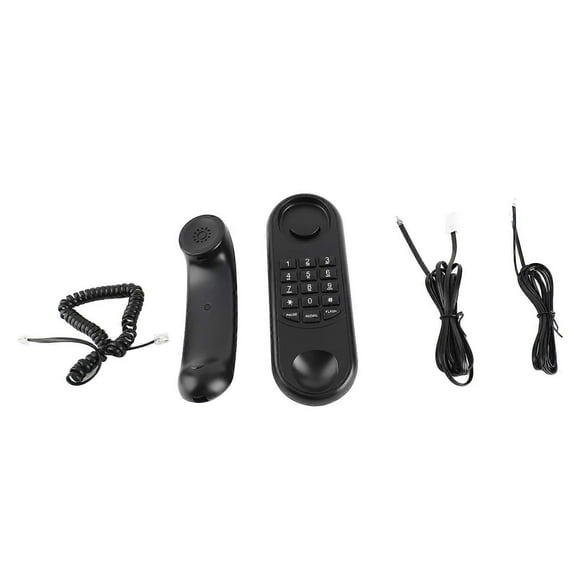 Portable Corded Telephone Phone Pause/ Redial/ Flash Wall Mountable Base Handset for House Home Call Center Office Company Hotel