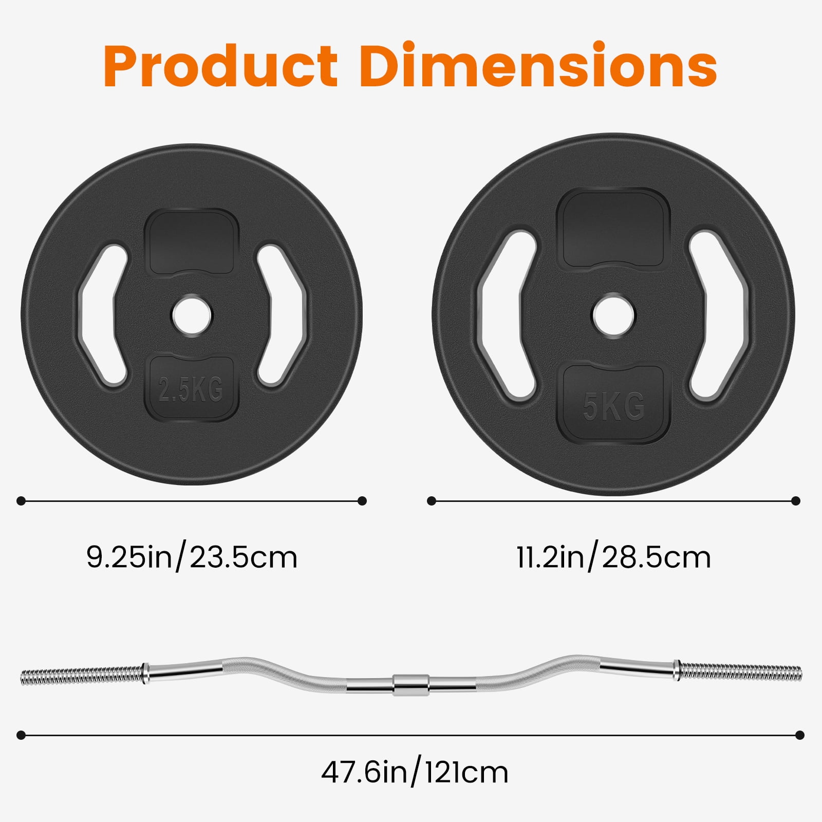 ARVAKOR 66 LB Adjustable Weight Barbells Set - Olympic Curl Bar & Weights with Chrome Finish, Black