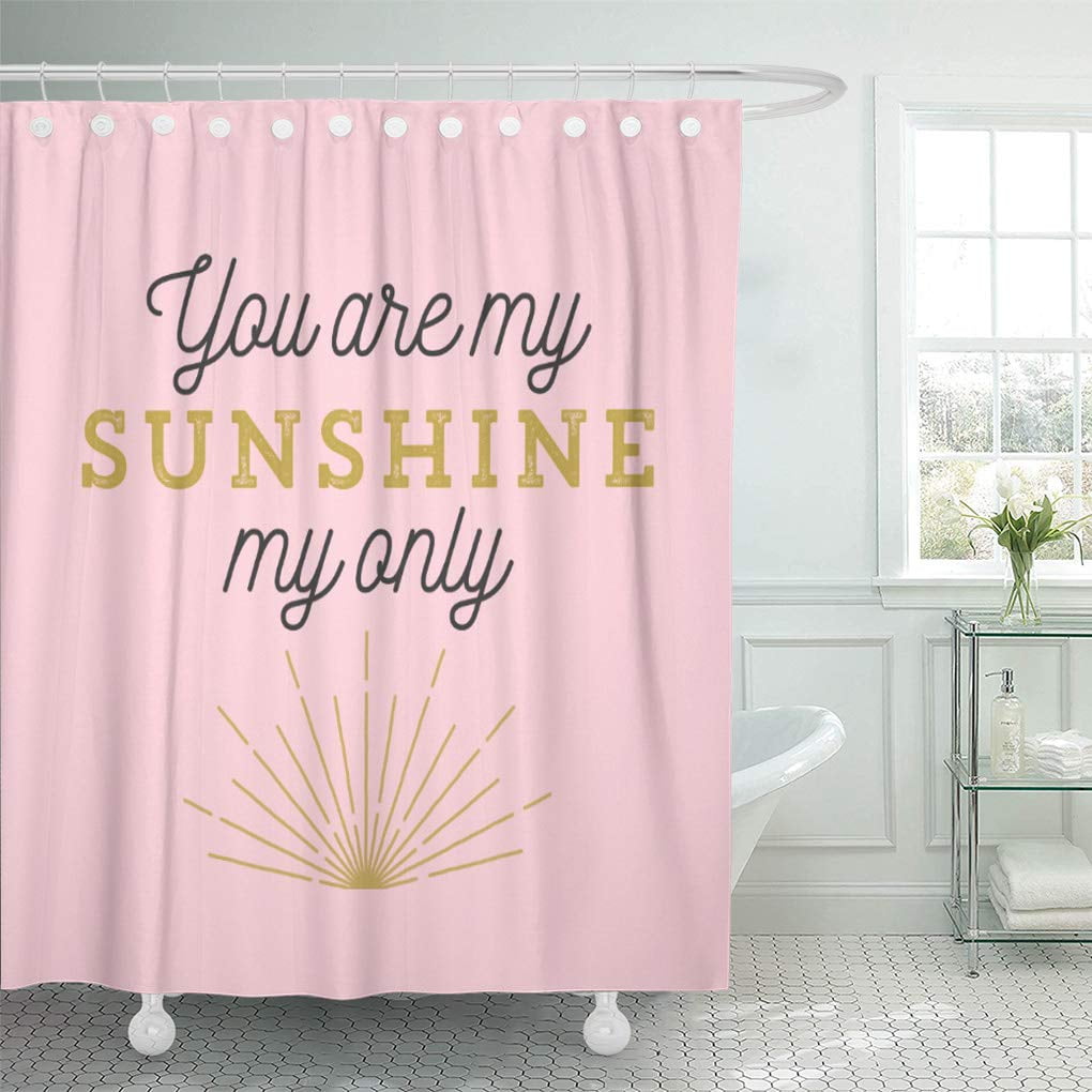 CYNLON Yellow Light Pink You are My Sunshine Rays Vintage Bathroom