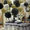thumbnail image 3 of MINKUROW Round Hanging Paper Lanterns Decorations,Party Wedding Birthday Baby Showers Halloween Supplies,Black 12",10",8",9 Pack, 3 of 7