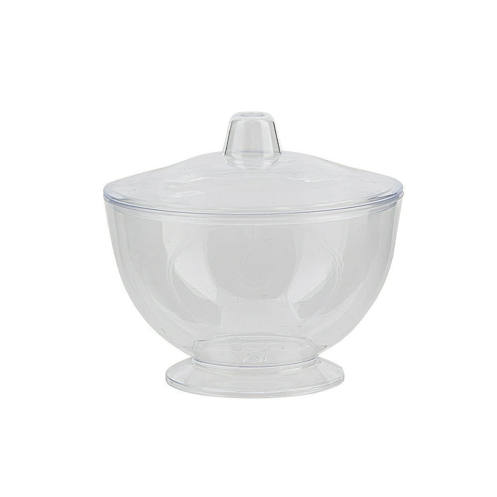 3" Plastic Favor Bowl W/Lid Party Supplies 12 Pieces