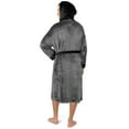 thumbnail image 4 of PAVILIA Mens Robe, Hooded Bathrobe for Men, Fleece Grey Robe for Men with Hood, Plush Long Male Robe with Pockets - Two Tone Grey-Black, 4 of 9