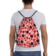 thumbnail image 2 of Drawstring Backpack, Men Ladies Waterproof Sports Backpack Gym Bag-Red Polka Dots Seamless Pattern-Small Size, 2 of 8