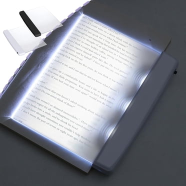LED Book Light for Reading in Bed, Eye Protection Transparent Panel, Portable Night Reading Lamp for Students and Home, Battery Operated