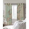 thumbnail image 2 of Vintage Map Blackout Curtains 54 Inch Length 2 Panels Set for Living Room Bedroom, Western Retro Art Maps Room Darkening Window Curtains Thermal Insulated Black Out Curtain 52"x54", 2 of 8