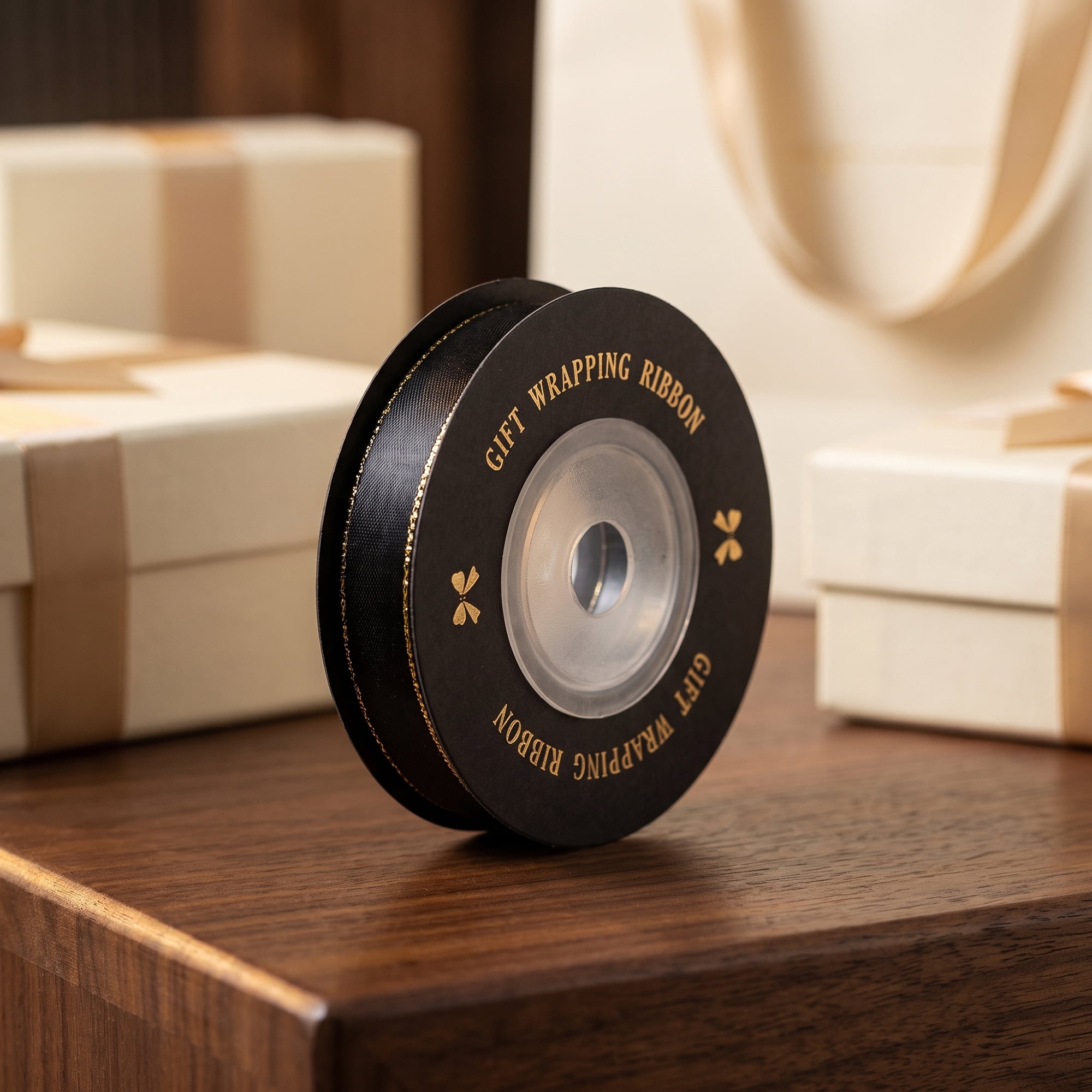 Unique Bargains Elegant Fabric Ribbon for Gift Wrapping and Crafting Projects Black