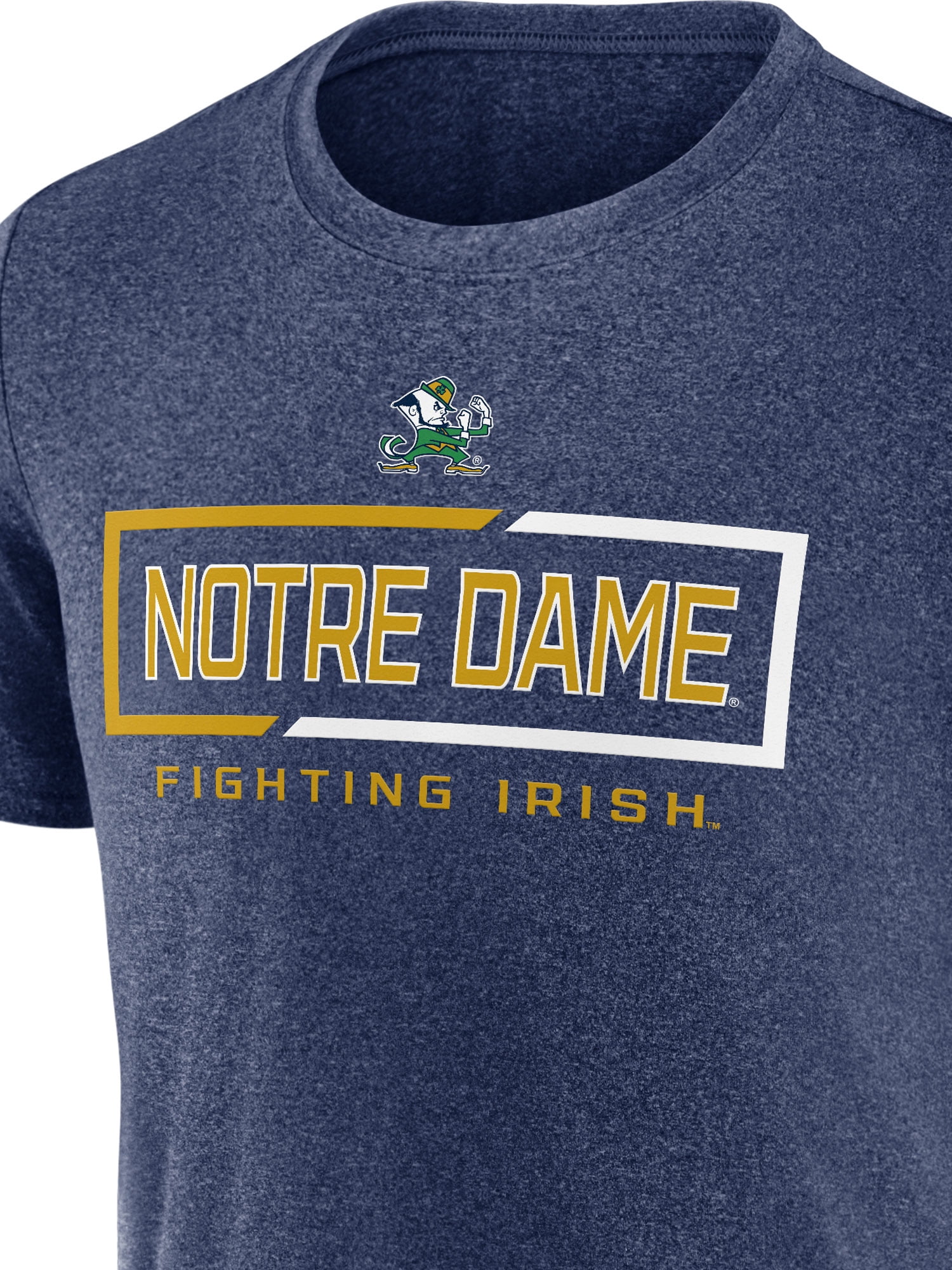 NCAA Notre Dame Fighting Irish Men's Synthetic Navy Heather Short Sleeve T-Shirt
