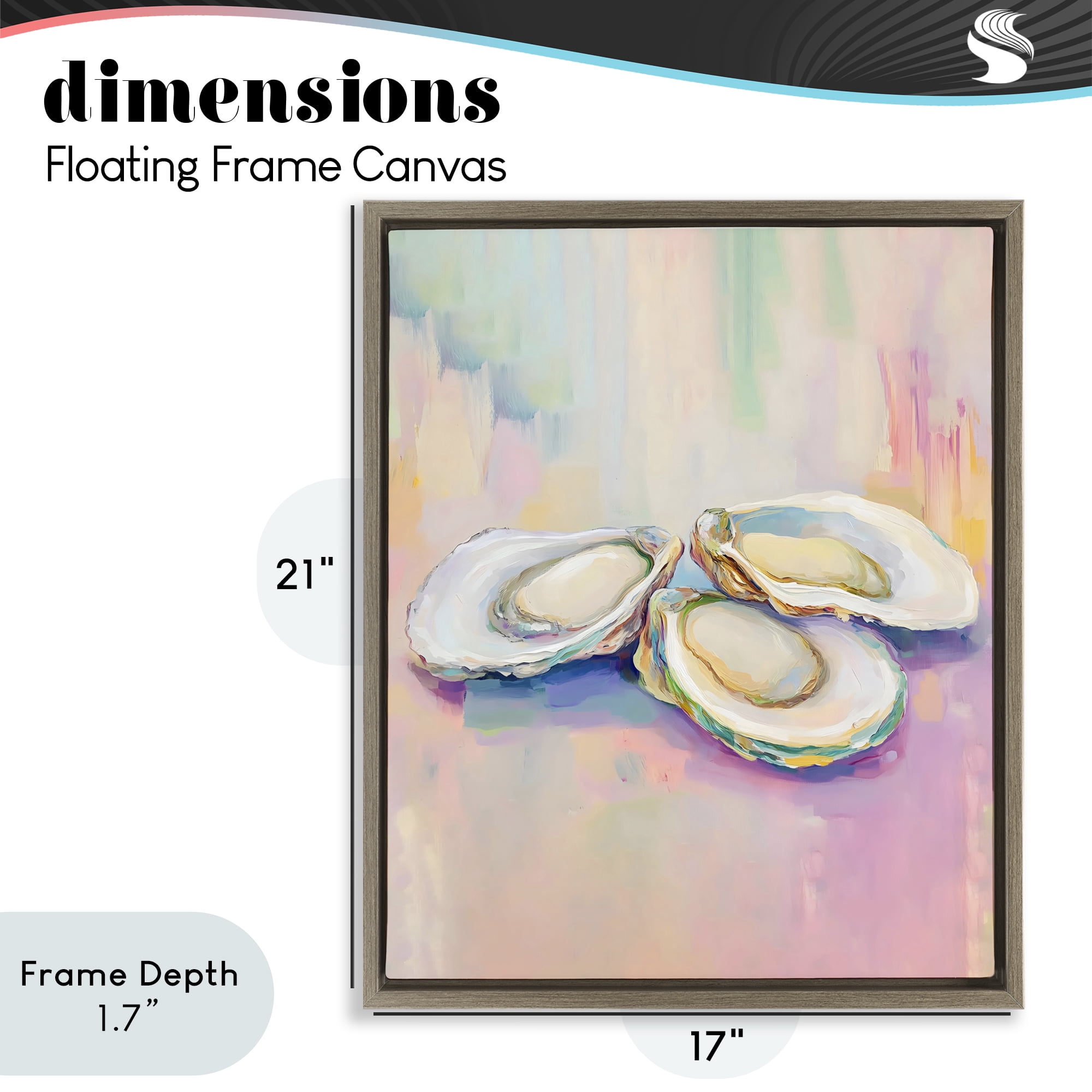 Stupell Industries Pastel Oysters Harmony Brown Framed Floater Canvas Wall Art, design by The Prints Vibe