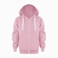 thumbnail image 2 of TOWED22 Unisex Boys Girls Fleece Jacket Lightweight Zip up Active Hoodie Hooded Sweatshirt Kids Spring Fall Jackets Coat,Pink,5-6 Y, 2 of 5
