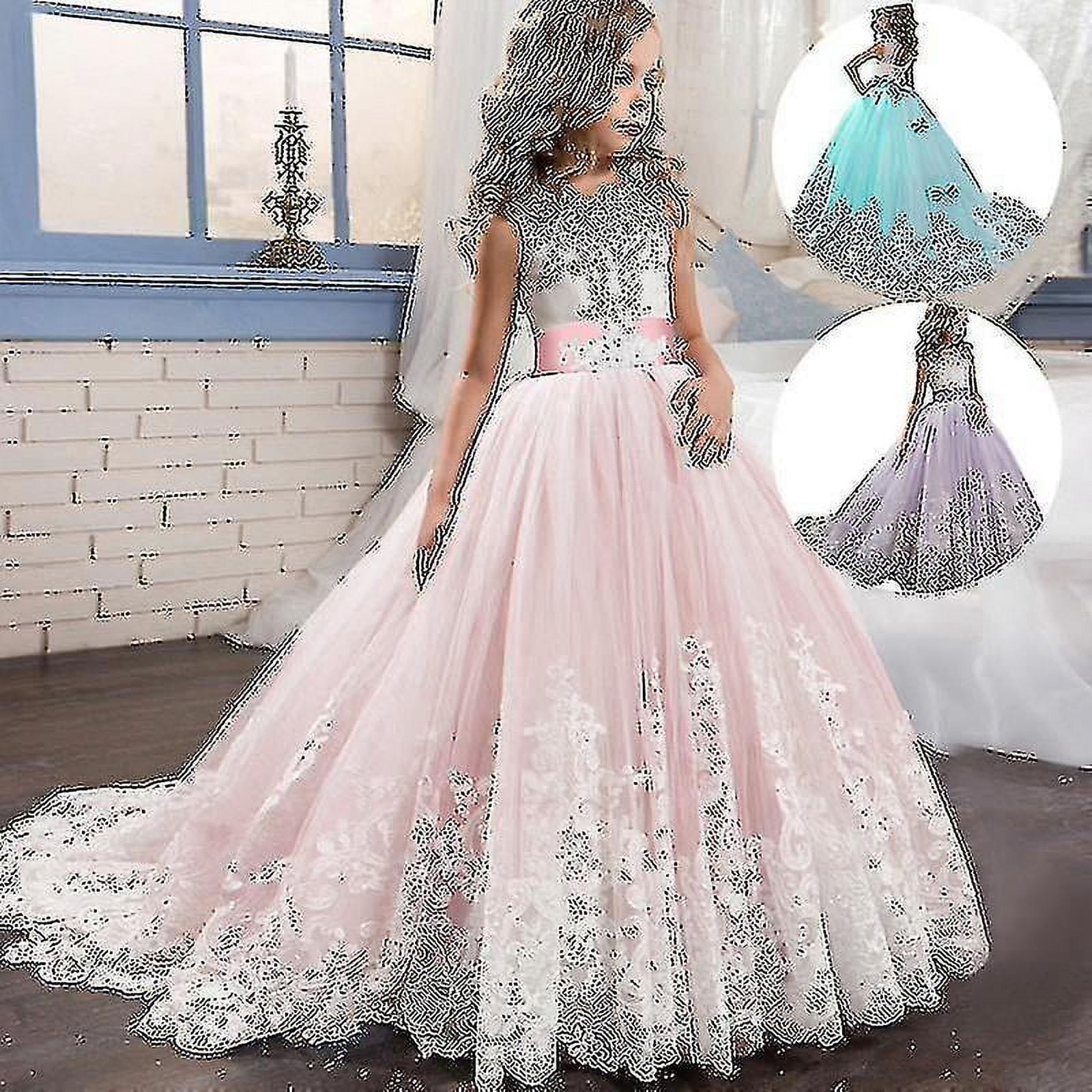 Girls Lace Long Prom Gowns Bridesmaid Kids Dresses For Girls Teens Girl Party Dress Kids Princess Evening Formal Wedding Vestidocihalo Walmart