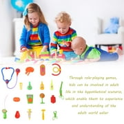 30pcs Children Pretend + Play Doctor Set Simulation Medical Box Kit Role Play Doctor Tool Toys Best for Gifts for Role-playing Games
