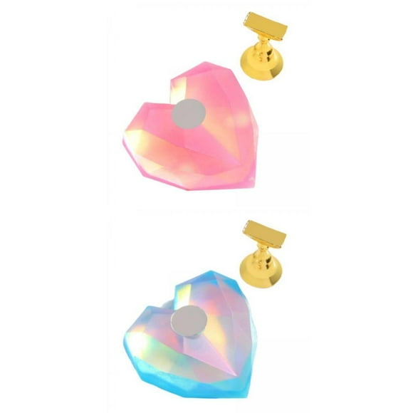 2x Base de soporte para puntas de uñas Pantalla de uñas magnética para práctica de bricolaje Herramientas de manicura Salón de entrenamiento Yinane Soporte para puntas de uñas
