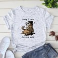 thumbnail image 1 of Camiseta de mujer Cute Sloth Print Manga corta O Cuello Tallas grandes Casual Tops sueltos S-5XL Abanopi Blanco granulado/4X-grande, 1 of 7