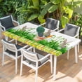 thumbnail image 2 of Easter Bunny Table Cloths for 5 Foot Rectangle Tables, Spring Garden Floral Botanical Plaid Rustic Patio Waterproof Elastic Fitted Tablecloths, Washable Rectangular Table Cover for Camping, 2 of 8