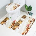 thumbnail image 1 of Fiudx Juego de Alfombras de Baño Antideslizantes, Alfombra de Pedestal de Terciopelo Suave, Cómoda Tapa de Inodoro, Absorbente de Agua, Fácil de Limpiar, Lavable a Máquina, Tamaño 45 X 75 Cm, Juego d, 1 of 5