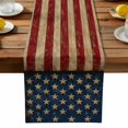 thumbnail image 2 of Burlap Table Runner 36 Inches Long,Independence Day USA Flag Vintage Non-Slip Kitchen Table Runners for Dining Room Everyday Use Party Table Decorations Patriotic Stars and Stripes, 2 of 9