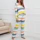 thumbnail image 1 of Traje De Ocio Para Mujer, Poliéster Elástico Con Estampado De Rayas, Conjunto Informal Suelto Para Mujer Para Deportes ANGGREK Otros, 1 of 6