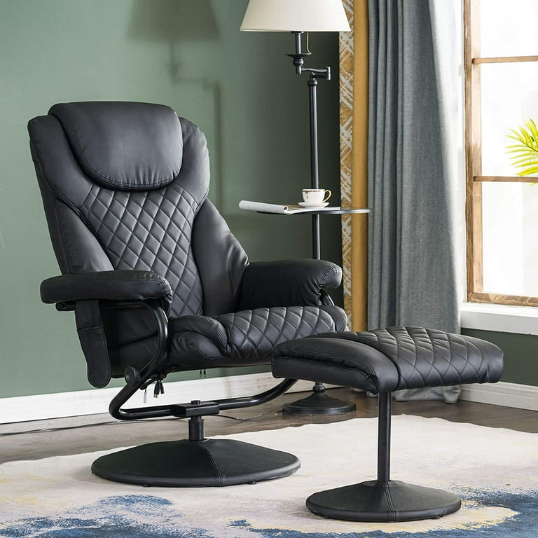 Mcombo recliner with ottoman 2025 reclining chair with vibration massage