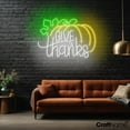 thumbnail image 3 of Craftnamesign Give Thanks Pumpkin Neon Sign, Holiday LED Light For Store Home Wall Decor, 3 of 5