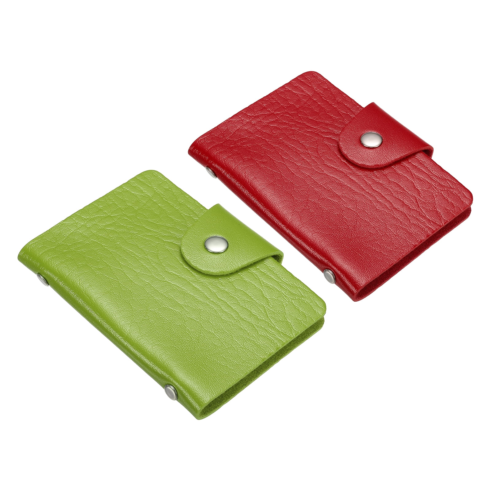 Uxcell Credit Card Holder, 2 Pack Slim Wallet Leather Purse Business