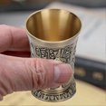 thumbnail image 2 of Whiskey Shot Glass Vintage Metal\n\nHand Embossed Mini Cup Gift Decoration Ornaments(Copper ), 2 of 4