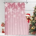 thumbnail image 3 of Christmas Shower Curtain Winter Snowflake Shower Curtains with 12 Hooks Pink Xmas Holiday Shower Curtains for Bathroom Waterproof Fabric Shower Curtain, 3 of 6