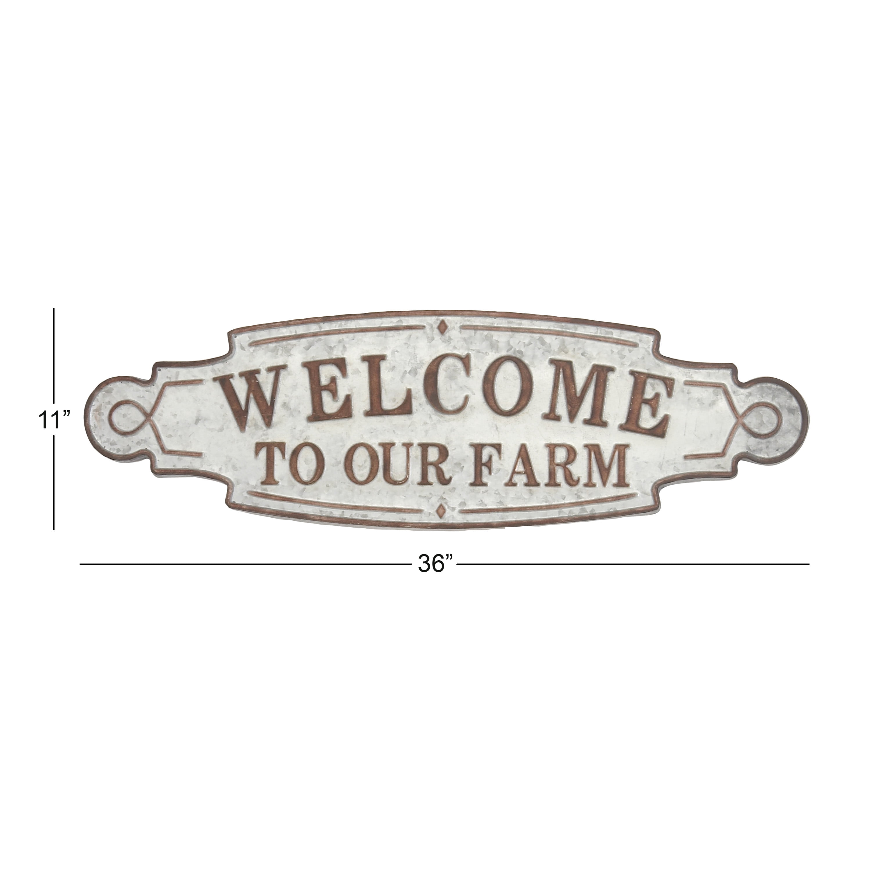 DecMode Indoor Brown Metal Farmhouse Sign Wall Decor