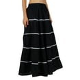 thumbnail image 3 of Bimba Jupe Longue Évasée en Coton pour Femmes Boho Maxi Bas Taille Élastique Vêtements, 3 of 12