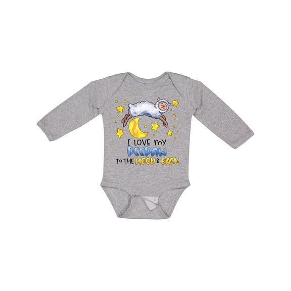 Inktastic I Love my Peepaw to the Moon and Back Cute Sheep Boys or Girls Long Sleeve Baby Bodysuit