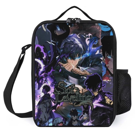Solo Leveling Lunch Tote Bag Reusable Bento Bag Lunch Box Insulated Cooler Bag Adjustable Shoulder Bag