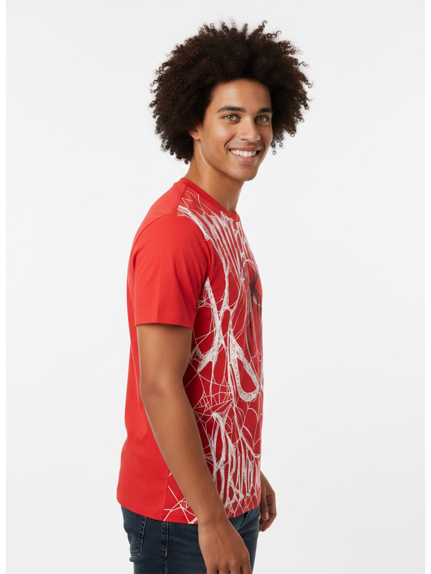 Spider-Man Men's and Big Men's Webbed Spider Graphic Tee, Sizes S-3XL