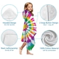 thumbnail image 7 of Rainbow Tie Dye Mandala Pattern Hooded Bath Towel，60"x35" for Ages 3 To 12 Kids, Quick Dry Lightweight Soft Microfiber Hood Beach Towel Cover Up for Kids, 7 of 7