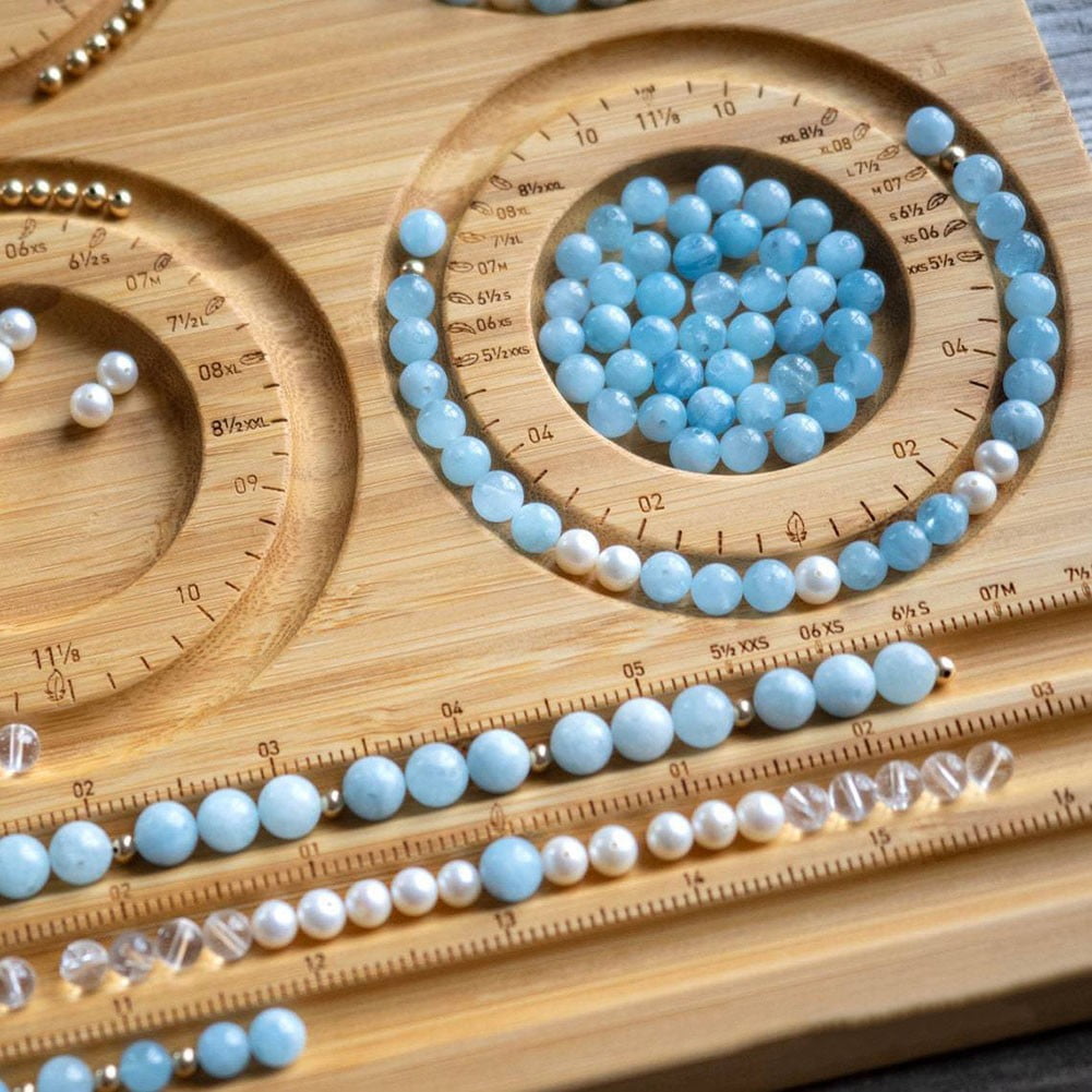 Fancemot Bead Board, Bamboo Bead Boards for Jewelry Making, Bracelet  Measurement Board and Beading Board with Engraved Dimensions and Storage  Grooves