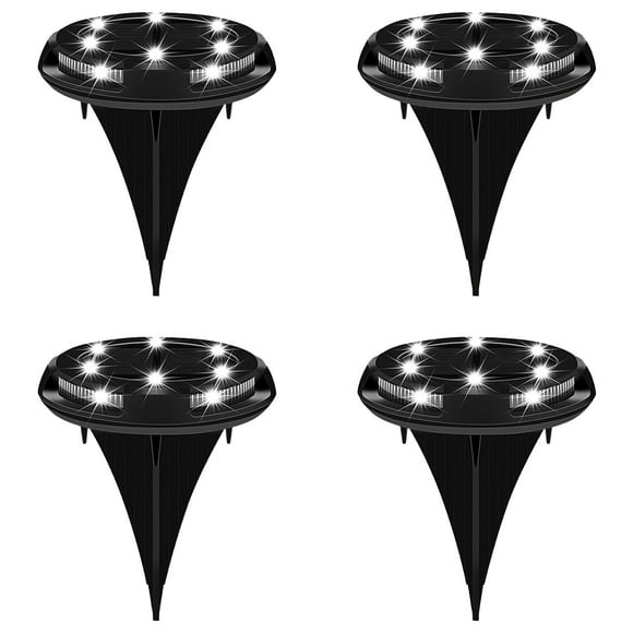 Solar Outdoor Floor Light, LED Solar Disc, Solar Garden Light for Pathway Garden Yard (4 Pack)