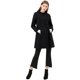 thumbnail image 5 of Abrigo De Invierno Con Bolsillos Inclinados Con Doble Botonadura Y Cuello Alto Para Mujer Negro XL, 5 of 6