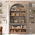 thumbnail image 3 of 67" L Shaped Computer Desk with Tall Arched Bookshelf and 3 Storage Drawers, 3 of 7
