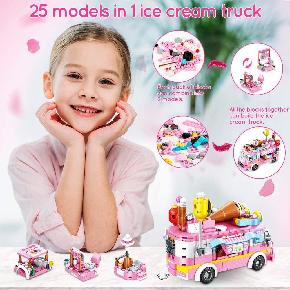 Details about   VATOS Girls Building Blocks Toys 553 Pieces Ice Cream Truck Set Toys for Girls 
