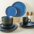 thumbnail image 3 of Stone Lain Albie Stoneware 16 Piece Dinnerware Set, Service for 4, Blue & Black, 3 of 12