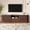 Walnut, variant on Atumcto 67" Fluted TV Stand for TVs up to 75", Mid-Century Modern Media Console with Cable Management, Sliding Tambour Doors & Drawer, Curved Edges, Black