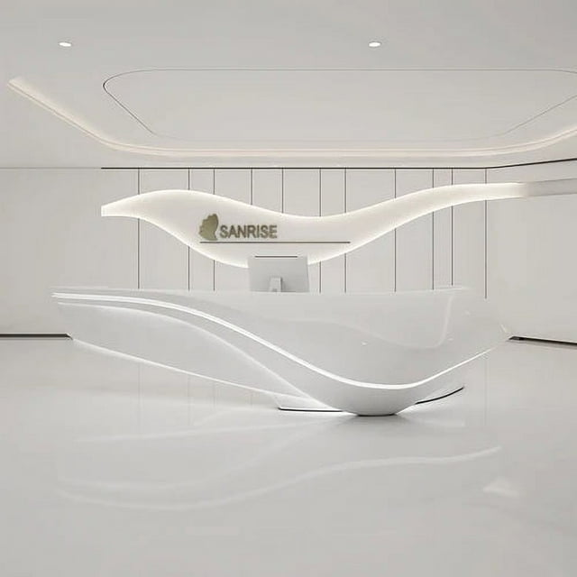 Garden Modern Reception Desk Consable Cashier Spa Vanity Reception Desk Coffee Shop Escritorios De Ordenador Furniture 25XP My Lux Decor Round