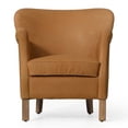 thumbnail image 2 of RST Brands Rorit Leather Modern Panel Arm Chair - Hand Tipped Brown, 2 of 9