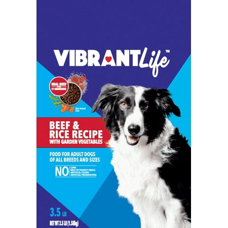 Vibrant Life Beef, Rice and Vegetable Flavor Dry Dog Food, 3.5lbs. Bag