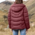 thumbnail image 4 of Enjoytime Jackets for Women Solid Color Stand Up Collar Full Zip Outerwear Long Sleeve Thicken Warm Fall Coats Winter Plus Size Clothes with Removable Hood Wine XXL, 4 of 8