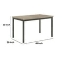 Garza Rectangular Metal & Wood Dining Table Black, Ideal for Kitchen