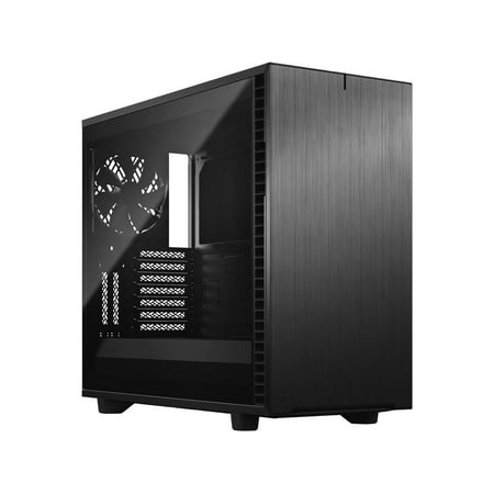 UPC: 0843276102210 | Fractal Design Define 7 Black Brushed Aluminum / Steel E-ATX Silent Modular Dark Tinted Tempered Glass Window Mid Tower Computer Case