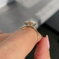 thumbnail image 2 of solitaire jewels Pear Moissanite Toi Et Moi Engagement Ring For Women, 18K Yellow Gold, 2 of 7